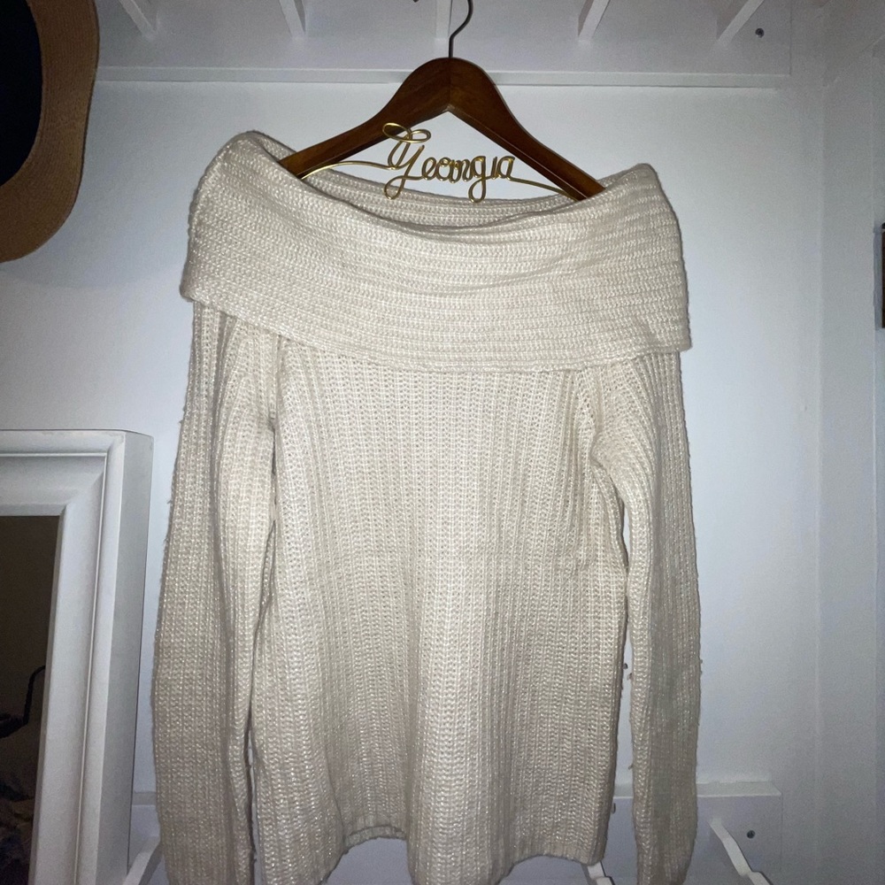 White House Black Market off-the-shoulder sweater, medium